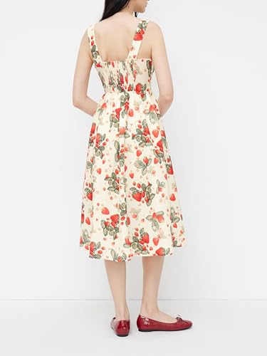 CIDER Strawberry Print Midi Dress Women's Sleeveless Summer Dress4