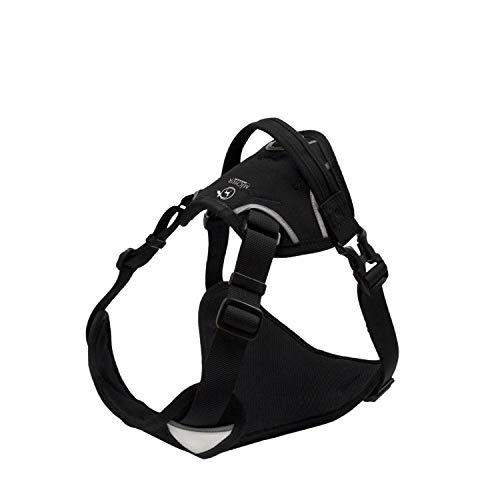 Michur Rocky Negro, arnés arnés para Perros Chaleco para Perros Nylon Forrado con Neopreno, Hecho de Nylon, Reflectante
