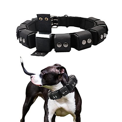 Walktime Tactical Weighted Dog Collar - Weights for Training & Exercise - Small, Medium, Large Dogs, Black, Neck Size 26" - 30" / 4XL