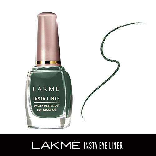 Image of LAKME Insta Liquid Eye Liner Matte Finish, Green, 9ml & Insta Eye Liner Matte Finish, Black, Water Resistant, Long-Lasting, 9ml