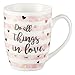 Mug - Do All Things In Love, Pink Stripe, 12 Ounce