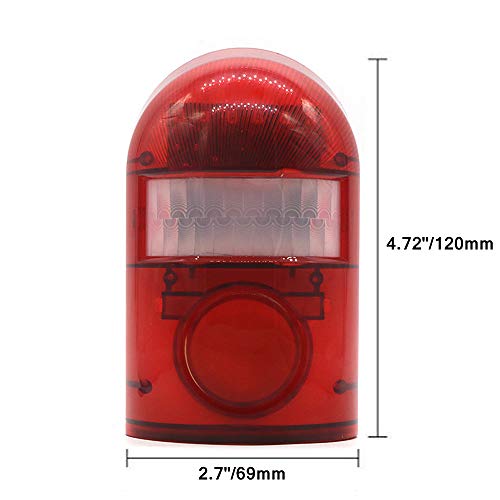 Solar Powered Sound Security Alarm Strobe Light, 6 LED Motion Sensor Strobe Alarm Outdoor Alarm Siren Home Security System, 110dB Loud Siren for Home Villa Farm Hacienda Apartment Outdoor Yard Garden - Thumbnail 2