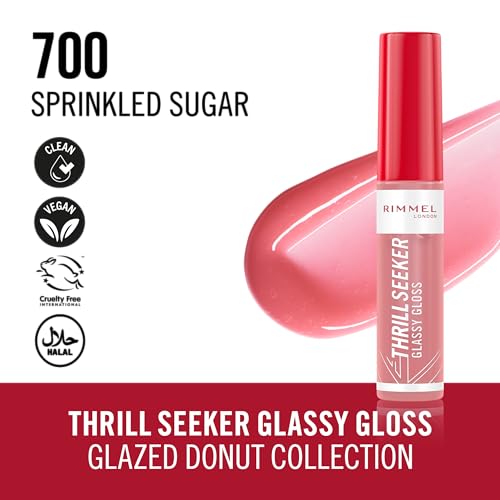 Miniatura 4 de Rimmel London, Thrill Seeker Glassy Gloss Brillo de Labios Sprinkled Sugar 700 10ml (Paquete de 2)