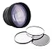 Sony FDR-AX100 2.2X High Definition Super Telephoto Lens + 62mm 3 Piece Filter Kit + Cloth