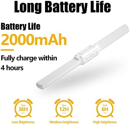 ALANTOP Rechargeable Battery LED Lights Bar, 3Color Modes, 350° Swivel up and Down, USB Reading Light, Magnetic Can be Installed Anywhere, for Wardrobe Lighting Cupboard Light