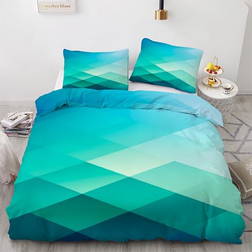 Housse de couette 220x240 géométrique blocs couleur fermeture éclair