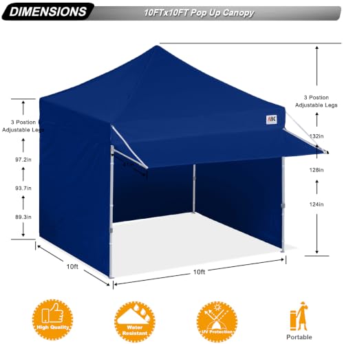 Image of ABCCANOPY 10x10 Commercial Pop up Canopy Tent with Awning Sidewall