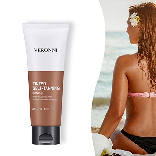 Gonetre Crema Autobronceadora De 60 Ml Maquillaje para Piernas Loción Bronceadora Loción Bronceadora Sin Sol para Una Piel Bronceadora Más Oscura Autobronceadores Corporales Durante 4-7 días Cover