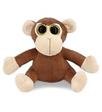 DolliBu Plush Monkey Stuffed Animal - Soft Plush Huggable Big Eyes Brown Monkey, Adorable Playtime Zoo Plush Toy, for Kids & Adults - 6 Inch