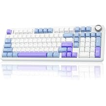 AULA F99 Pro Wireless Mechanical Keyboard with Knob,Creamy Sound,Tri-Mode BT5.0/USB-C/2.4GHz Hot Swappable Keyboard,Gasket Structure,RGB Backlit Computer Gaming Keyboards