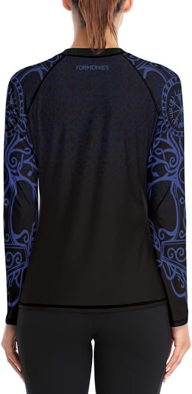 Viking Women's Compression Shirt Long Sleeve MMA BJJ Rash Guard Grappling Jiu Jitsu No Gi