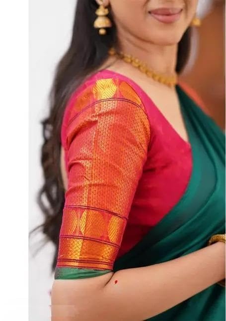 Image of ZITON Women's Indian Traditional Kanjivaram Silk Pure Weaving Lehenga Choli Along With Dupatta And Blouse Piece, Half Saree (Unstitched)