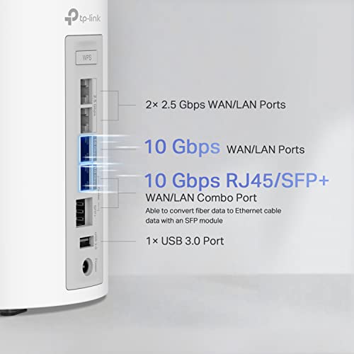 Image of TP-Link Deco 7 Elite BE85 Tri-Band WiFi 7 BE22000 Whole Home Mesh System- 2-Stream 22 Gbps, 2X 10G + 2X 2.5G Ports Wired Backhaul, 8X High-Gain Antennas, VPN, AI-Roaming, HomeShield (1-Pack)