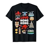 Minimale Kartengrafik zum Kulturerbe Hongkongs T-Shirt