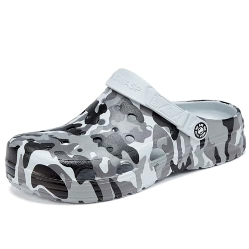 Image of Kids Boys&Girls Black Camouflage Clogs Children's Beach Shoes Classic Marbled Tie Dye Clog Little Kid