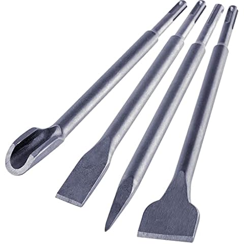 Firecore SDS Chisel Bits, Chisels Sets, Include Wide Chisel, Flat Chisel, Point Chisel, U-Shaped Chisel with Transport Box - FS21504 Cover
