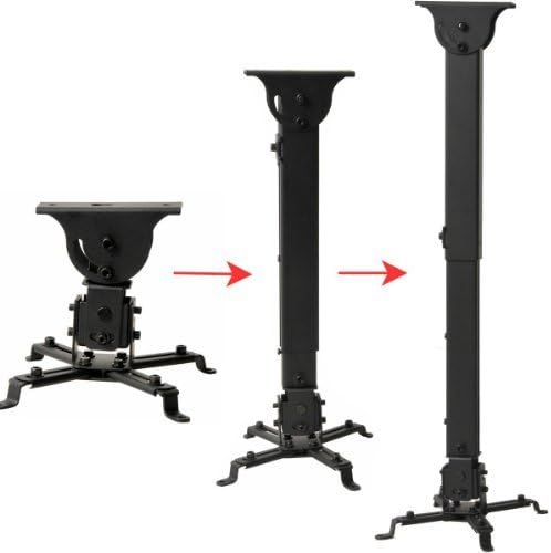 VideoSecu Flat Vaulted Ceiling Projector Mount LCD DLP Bracket with Adjustable Height Rotating Swivel Arm One Piece PJ2B 1C9