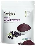 Sunfood Superfoods Organic Acai Powder - Dried Acai Berry Powder Mix for Smoothie Bowls & Drinks, Fruit Source of Antioxidants, Gluten Free, USDA Organic, Non GMO - 4 oz Bag