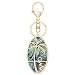 3 Tone Nature Abalone Shell The Coconut Palm Trees at Sunset Keychain Bag Jewelry Accessories (Gold)