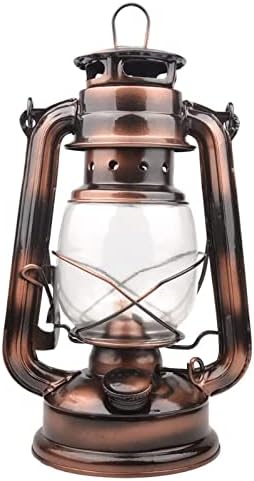 SYALEO Oil Lamp Lantern Vintage Metal Kerosene Lamp Retro Rustic Nostalgic Hurricane Oil Lamp Burning Lantern Portable Storm Lantern Camping Tent Lantern for Outdoor Patio Decoration Tabletop Decor