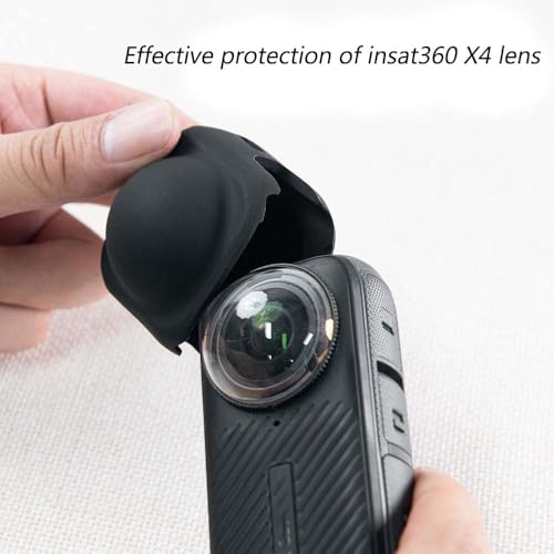 Image of VERTUS Removable Silicone Lens Cap for Insta 360 X5 / X4 Lens Guard (Black)