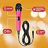 Singing Machine Wired Microphone for Karaoke, (Pink) - Unidirectional Dynamic Vocal Microphone - Plug-In Microphone for Karaoke Machine, AMP, & Speaker - Mic for Singing, Public Speaking, & Parties