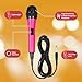 Singing Machine Wired Microphone for Karaoke, (Pink) - Unidirectional Dynamic Vocal Microphone - Plug-In Microphone for Karaoke Machine, AMP, & Speaker - Mic for Singing, Public Speaking, & Parties