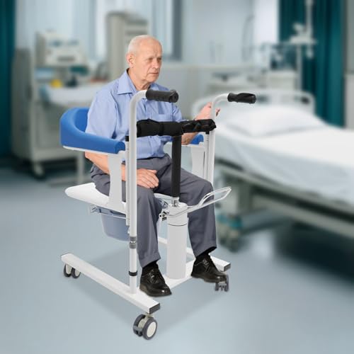 Hydraulic Patient Lifting Chair with Potty, Patient Lift Transfer Wheelchair, Patient Transfer Chair, Lightweight Transport Chair Wheelchairs, Patient Lift Wheelchair for Elderly, Disabled