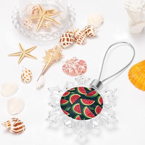 Pendentif flocon de neige incassable pastèque rouge pour décorer un sapin sans risque - 6