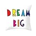 Epinki Fundas de Cojines de 40x40, Fundas Cojines Dream Big Fundas para Sofa Cojines Poliéster (Colorido, 1 Pieza)
