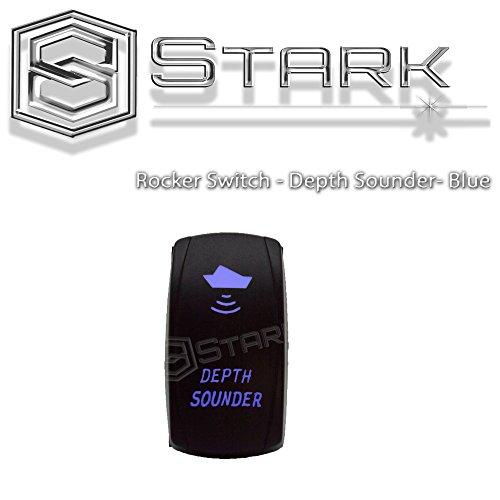 DEPTH SOUNDER - Blue - STARK 5-PIN Laser Etched LED Rocker Switch Dual