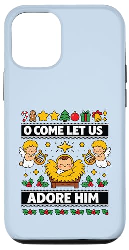 O Come Let Us Adore Him Baby Jesus �L���X�g�~�a �N���X�}�X �X�}�z�P�[�X iPhone 12/12 Pro �p
