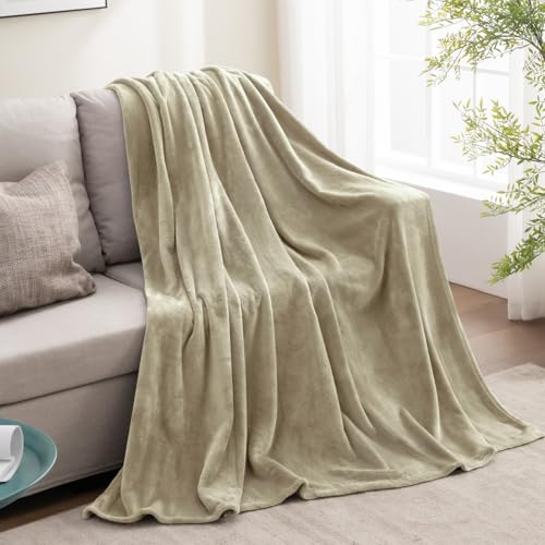 Image of BEDELITE Fleece Blanket Oatmeal Throw Blankets for Couch & Bed, Luxury Plush Cozy Fuzzy Blanket 50x60 inches, Super Soft Warm Lightweight Throw Blanket for Travel Camping
