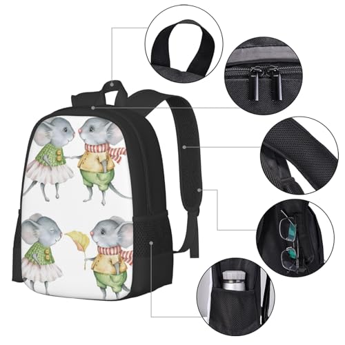 Mochila plegable ligera 20L de acuarela con diseño de ratones miniatura 4