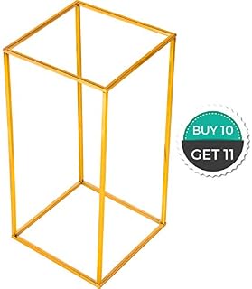Happybuy 11pcs Wedding Flower Stand Metal Vase Stand Gold Floor Metal Column 11x11x31.7