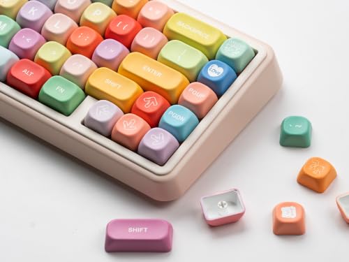 Image of dagaladoo PBT Keyboard keycaps,Rainbow MOA keycaps,Gummy Bear