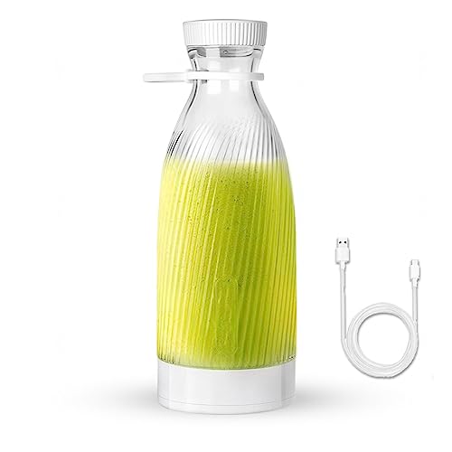 Fresh Juice Batidora Portatil, 500 Ml, DiseñO De 6 Cuchillas Licuadora Smoothies, Carga Usb PortáTil InaláMbrica Vaso Batidor, Para El Hogar, Deportes Al Aire Libre, VehíCulo,White