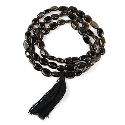 Image of Natural Oval Crystal Beads Mala Necklace Collection for Men & Women, Reiki Energized Gemstone Jewellery for Meditation, Mindful Living, Spiritual Decor & Everyday Fashion Styling