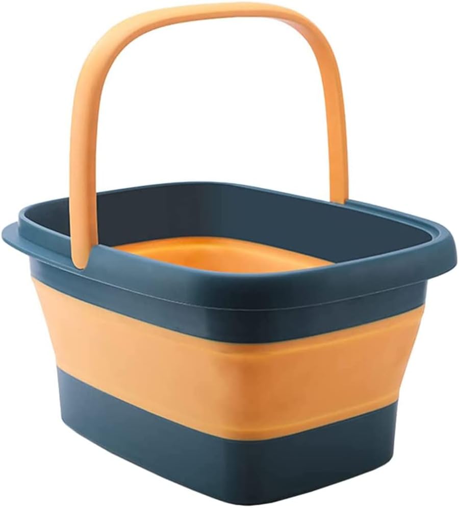 Homarket Foot Massage Foot Bath Barrel Folding Water Bucket Bucket Multifunction Portable Fishing Retractable Basin Cleaning Tool Mop Buckets (Orange)