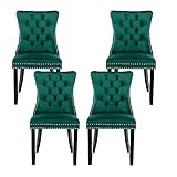 Rhomtree Tufted Dining Chair Modern Velvet Chairs for Dining Room Upholstered Dining Chairs with Nai