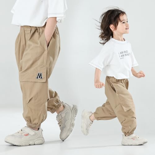 MINI PANDA Toddler Pants Boys& Girls, Relaxed Stretch Twill Toddler Casual Pants4