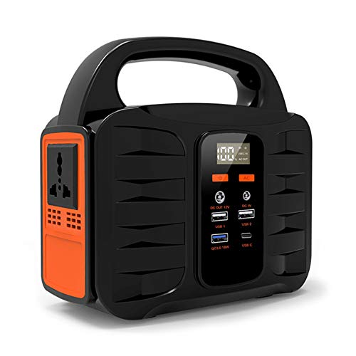 HJGHY Central Eléctrica Portátil, Generador Solar de 155Wh 42000Mah, Fuente de Alimentación de la Estación de Energía de Emergencia con Batería de Litio con Linterna para Exteriores,110V