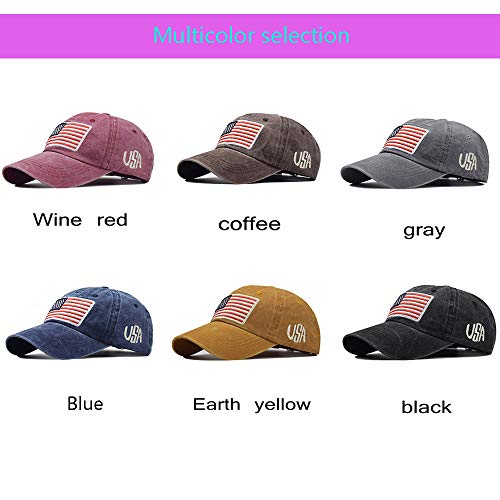 American Flag Hat,Tactical Embroidered Operator Cap,Baseball Cap For Men And Women,Adjustable Vintage Washed Cotton Cap(Grey) #TOP6
