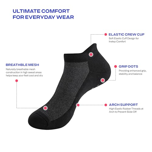 Image of CoolMate Mens Grip Socks, Non Slip Athletic Socks for Pilates, Yoga