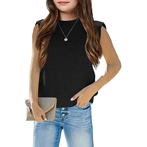 Amarmia Girl's Mock Neck Knit Sweater Vest Cover