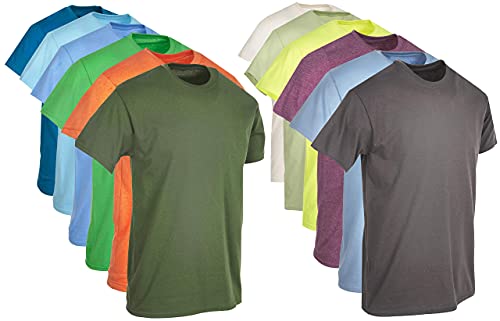 Billionhats Men’s Cotton T-Shirt 12 Packs Bulk Tees, Big Tall Plus Size Short Sleeve Lightweight Tshirts For Men, Wholesale #TOP1