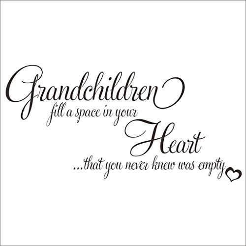Grandchildren Fill a Space in Your Heart Quote Decors Wall Saying Decals Quote for Home Wall Stickers Nursery Decor