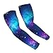 VAFZASC Women Girls Fashion Warm Arm Sleeves Purple Galaxy Blue Thermal Compression Sleeves for Winter Cold Weather Hiking Driving