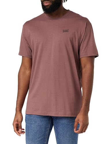 Vans Mini Script tee Camiseta, Rosa Gris Pardo, XS para Hombre