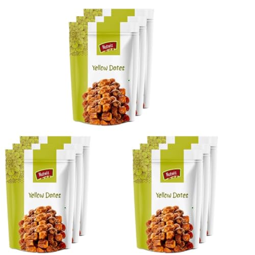 Image of Nutwiz Premium Dates (Yellow Dates /Peela Khajoor, 750G), Fresh (Pack of 3)